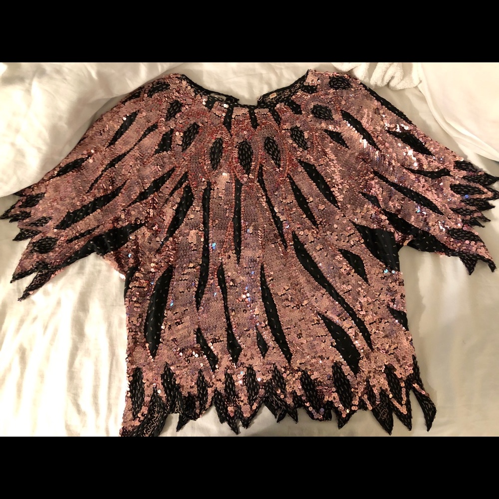 Vintage Pink Panther sequin top